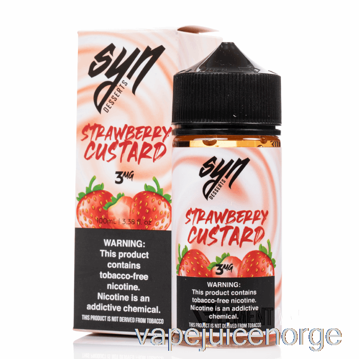 Vape Juice Jordbær Vaniljesaus - Syn Væske - 100ml 0mg